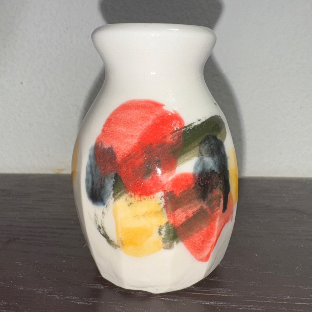 Studio Art Miniature "JWC" Glazed Tiny Pottery‎  bud Vase, 3"